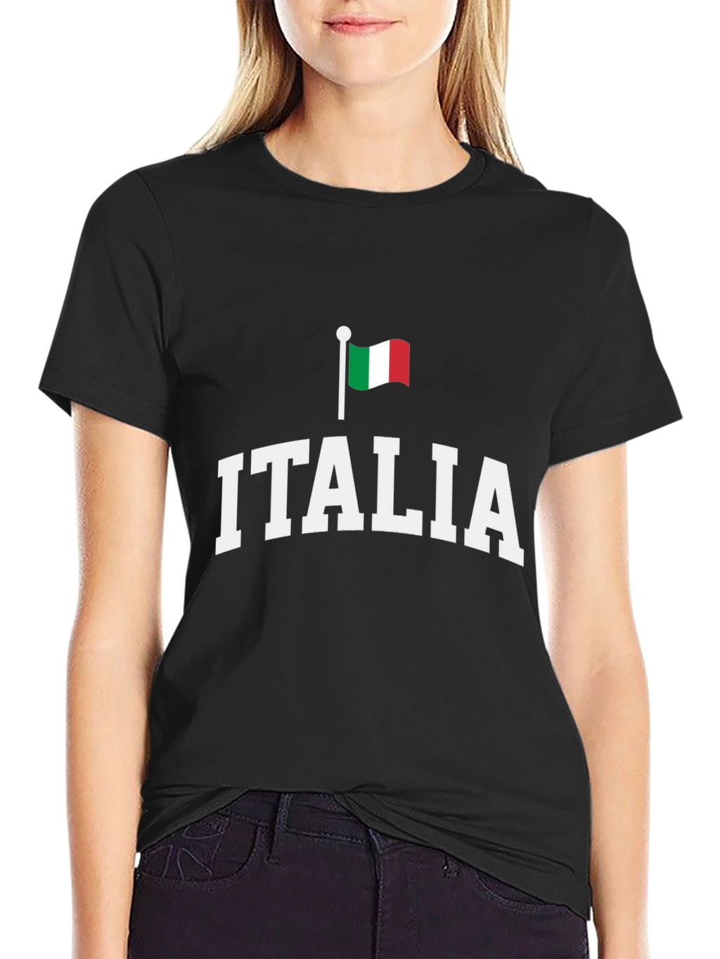 Italia Flag Graphic Tee - Black