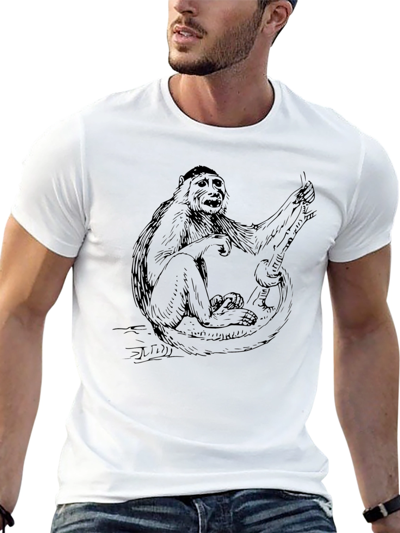 Monkey Graphic Tee - Mens Black T-Shirt