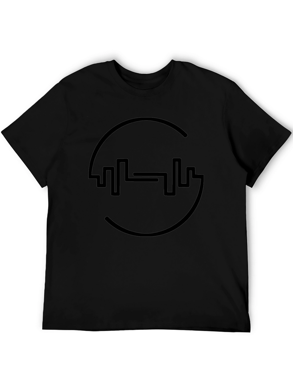 Fitness Black Tee - Gym Barbell Design