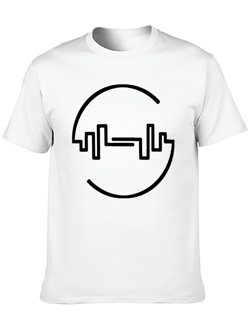 Fitness Black Tee - Gym Barbell Design