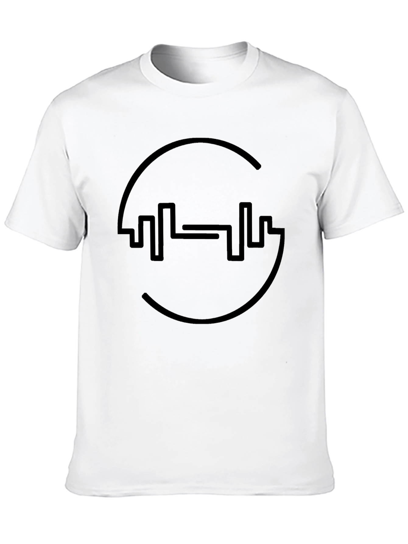 Fitness Black Tee - Gym Barbell Design
