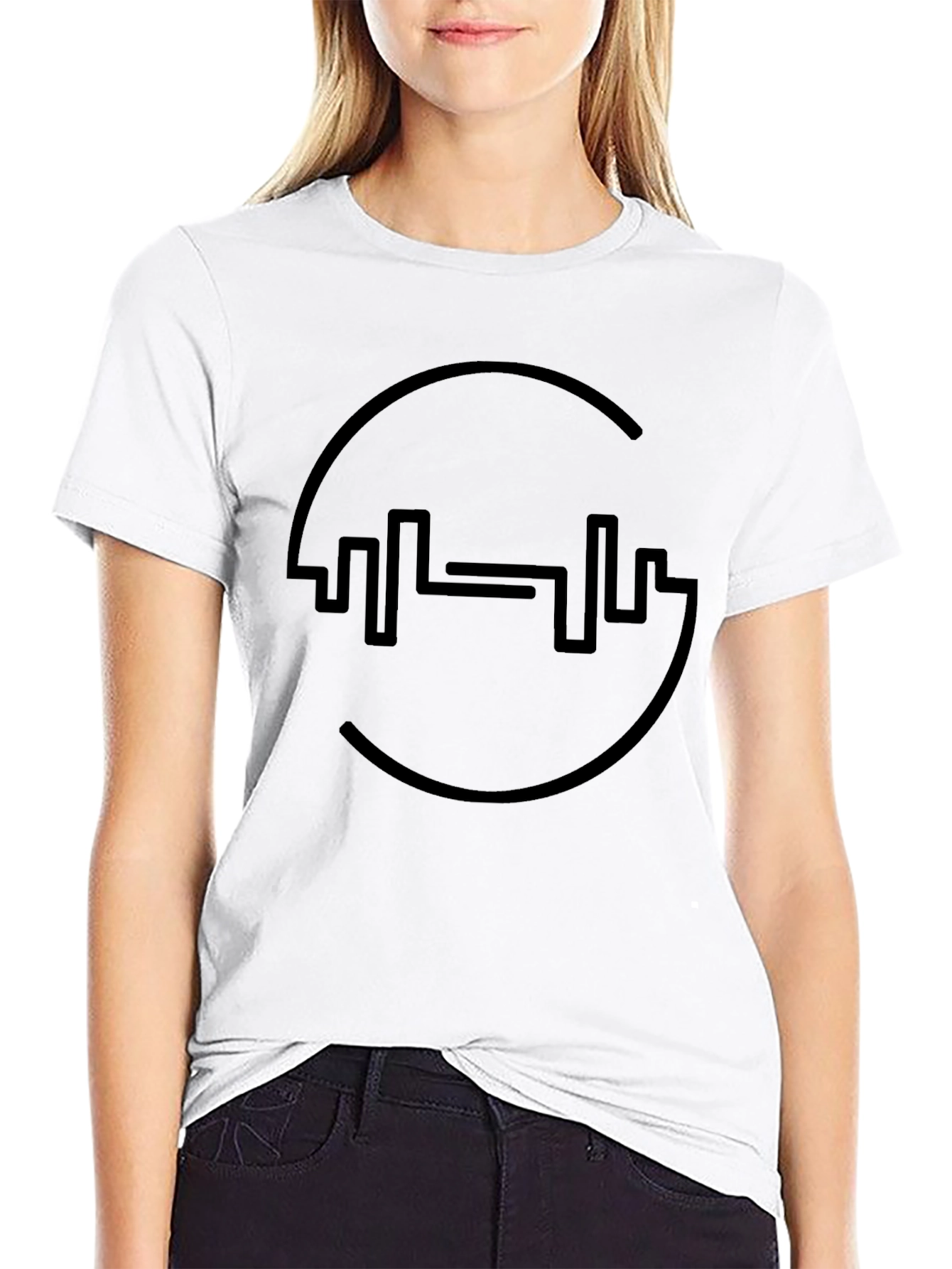 Fitness Black Tee - Gym Barbell Design