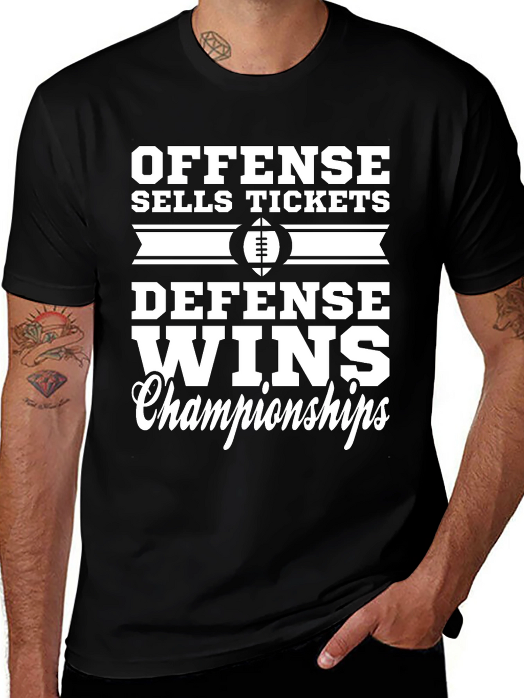 Offense Sells Tickets Defense Wins Championships Graphic Tee
