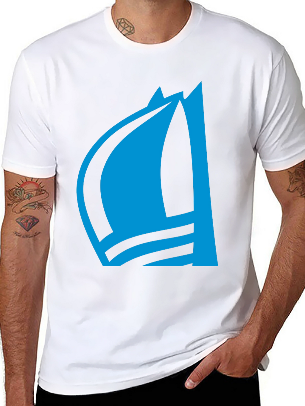 Blue Sailboat Graphic Tee - Stylish Menswear