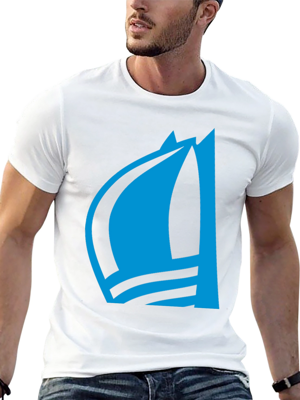 Blue Sailboat Graphic Tee - Stylish Menswear
