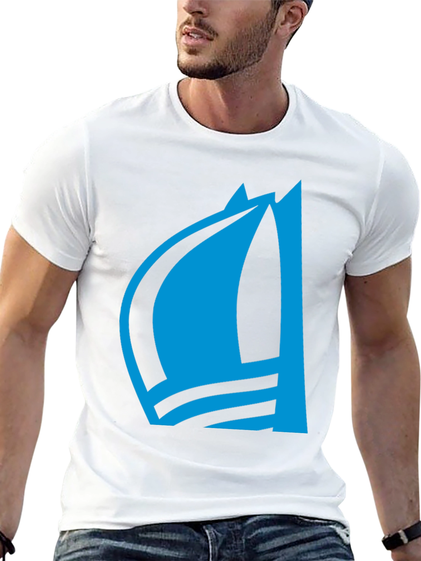 Blue Sailboat Graphic Tee - Stylish Menswear