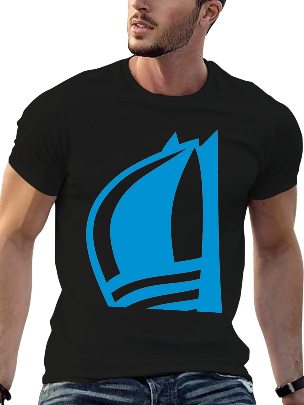 Blue Sailboat Graphic Tee - Stylish Menswear