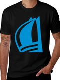 Blue Sailboat Graphic Tee - Stylish Menswear