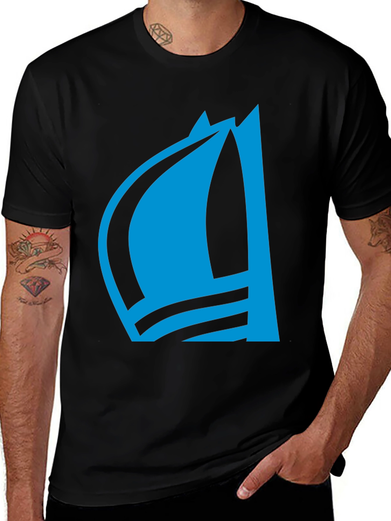 Blue Sailboat Graphic Tee - Stylish Menswear