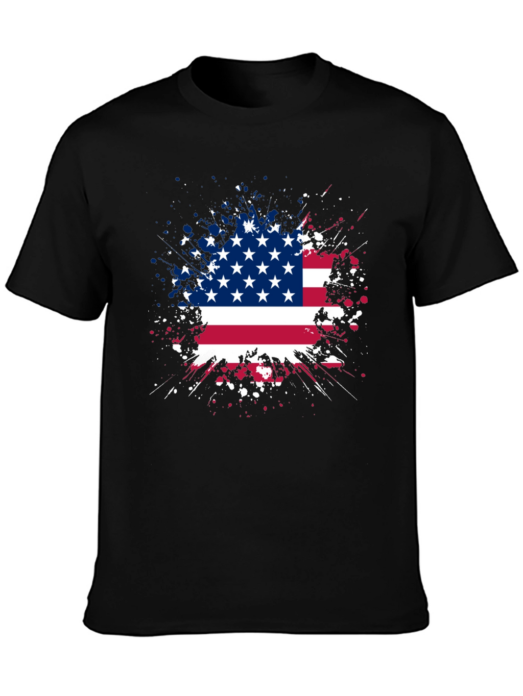 American Flag Splatter Graphic T-Shirt