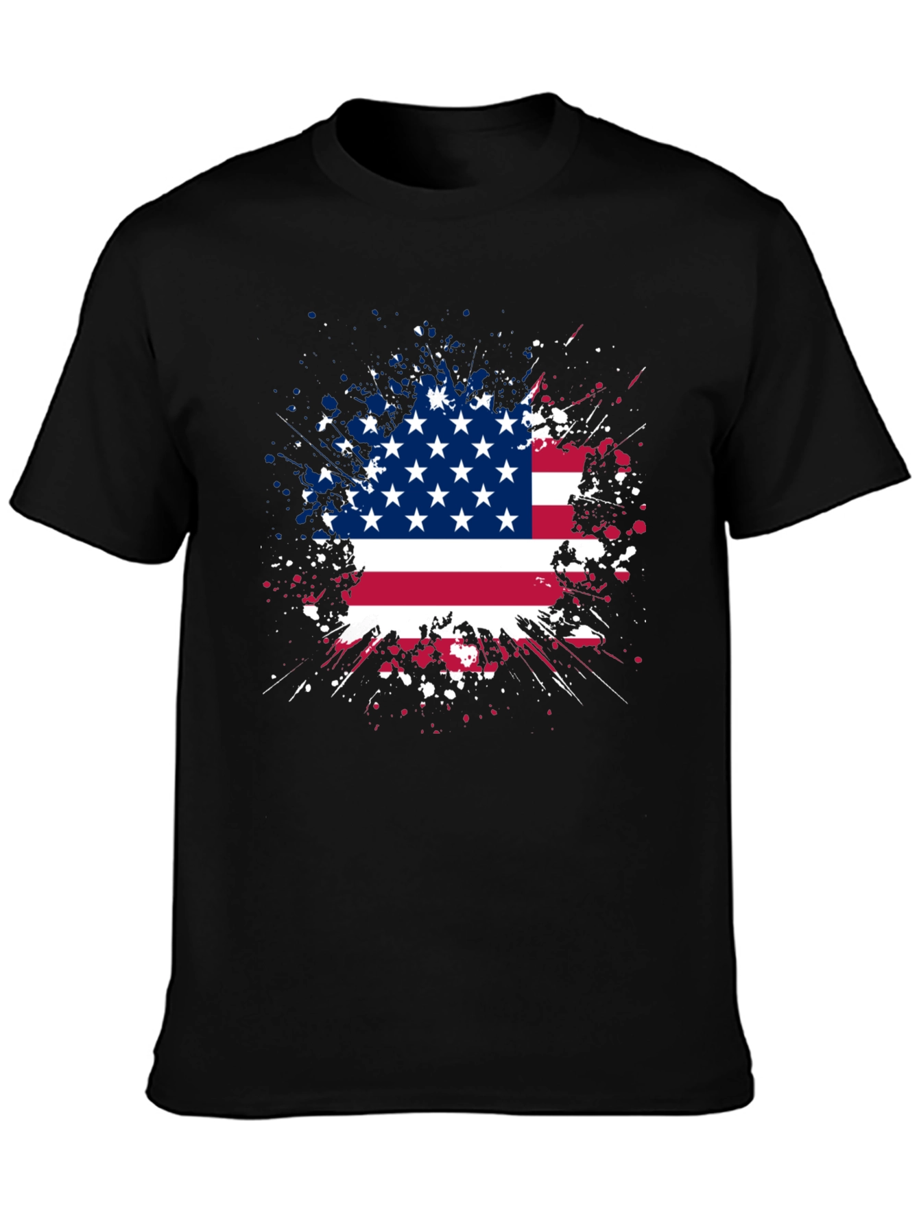 American Flag Splatter Graphic T-Shirt