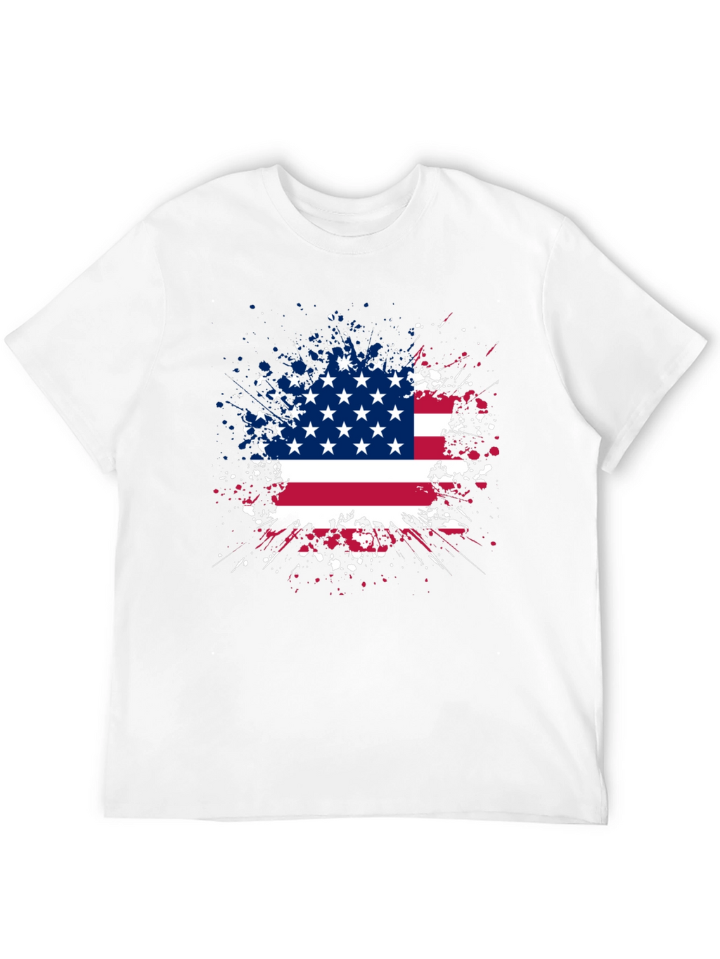 American Flag Splatter Graphic T-Shirt