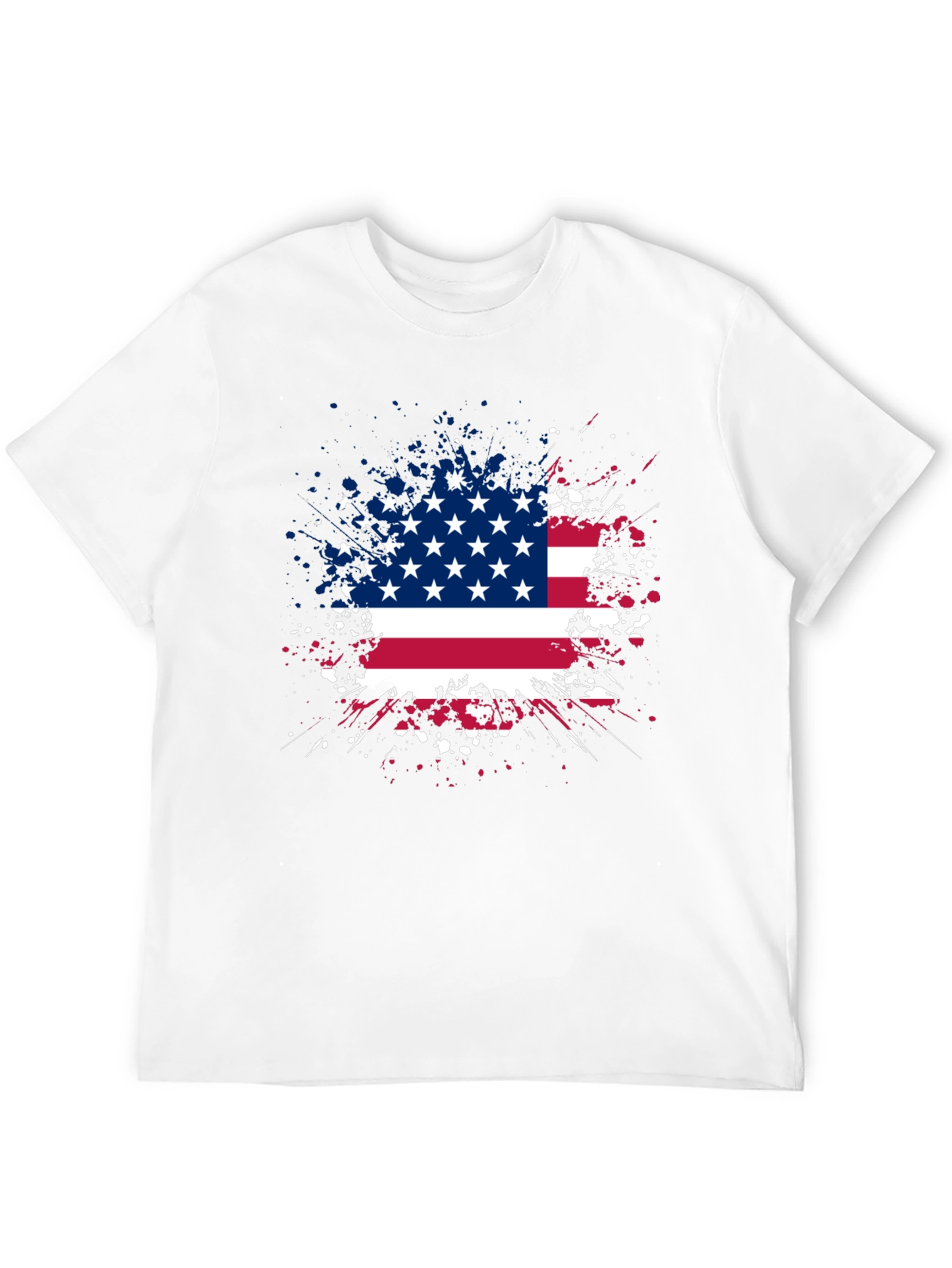 American Flag Splatter Graphic T-Shirt