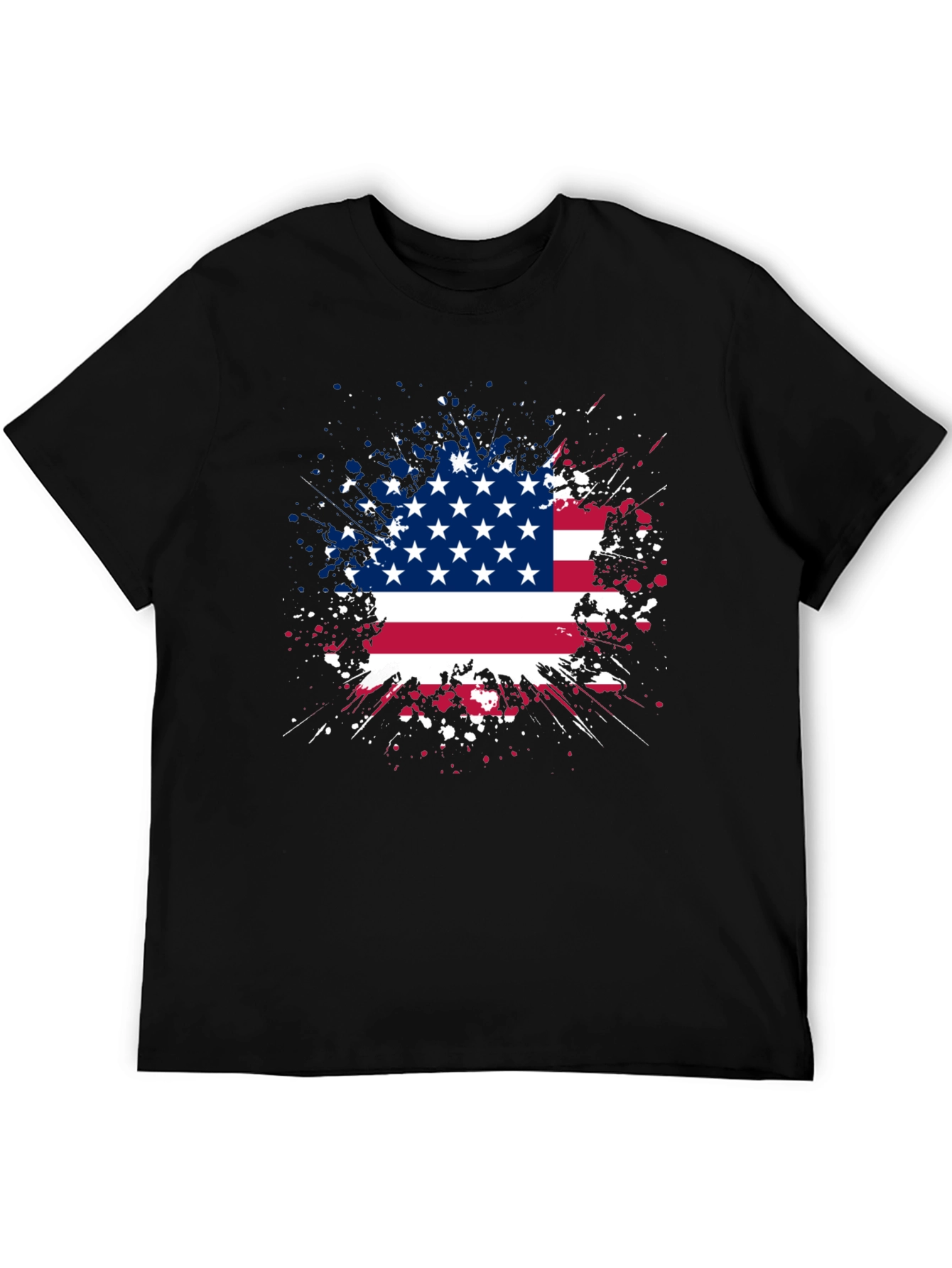 American Flag Splatter Graphic T-Shirt