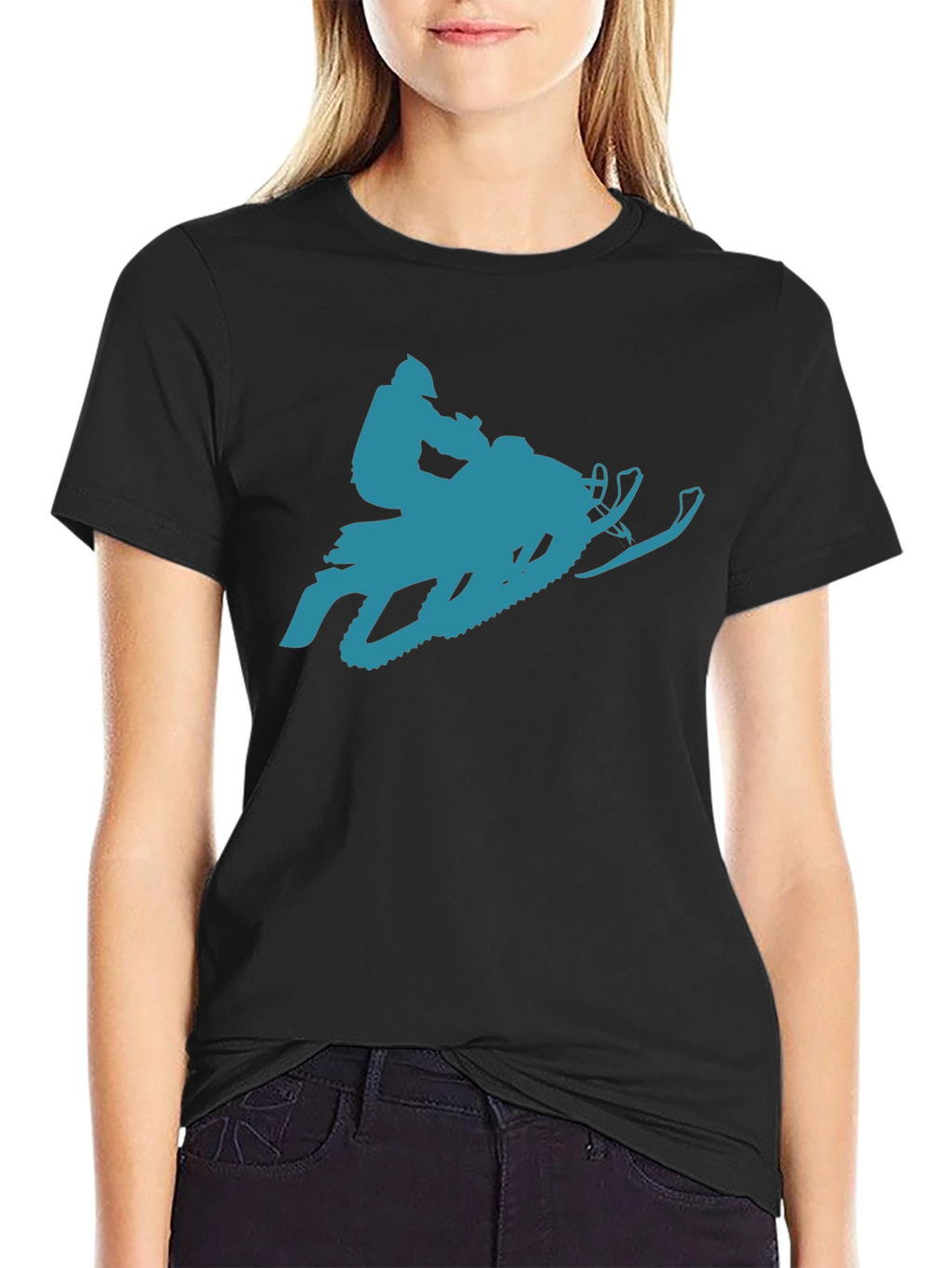 Snowmobile Graphic T-Shirt - Black