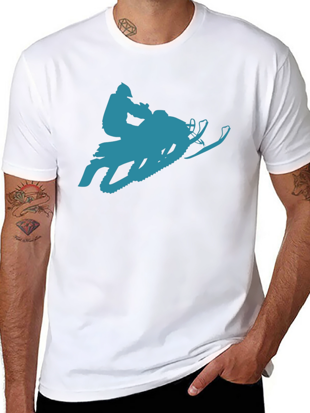 Snowmobile Graphic T-Shirt - Black