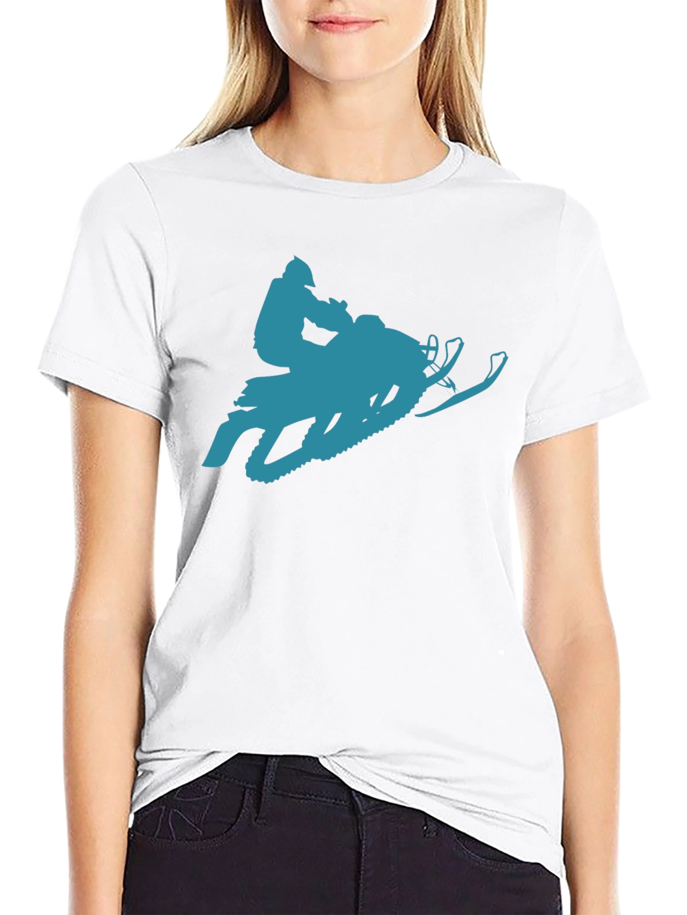 Snowmobile Graphic T-Shirt - Black