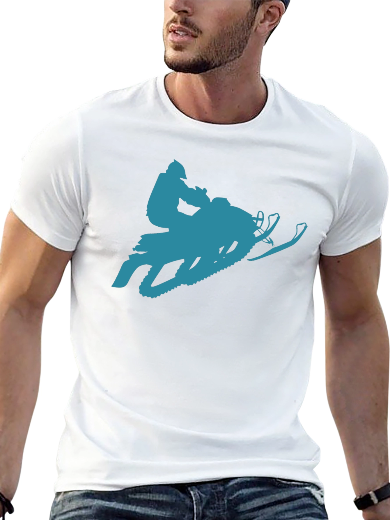 Snowmobile Graphic T-Shirt - Black