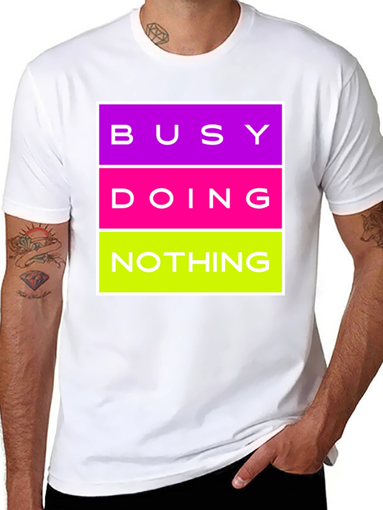 Busy Doing Nothing Graphic Tee - Black