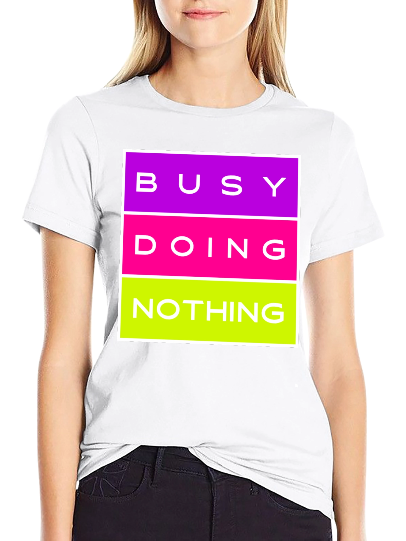 Busy Doing Nothing Graphic Tee - Black