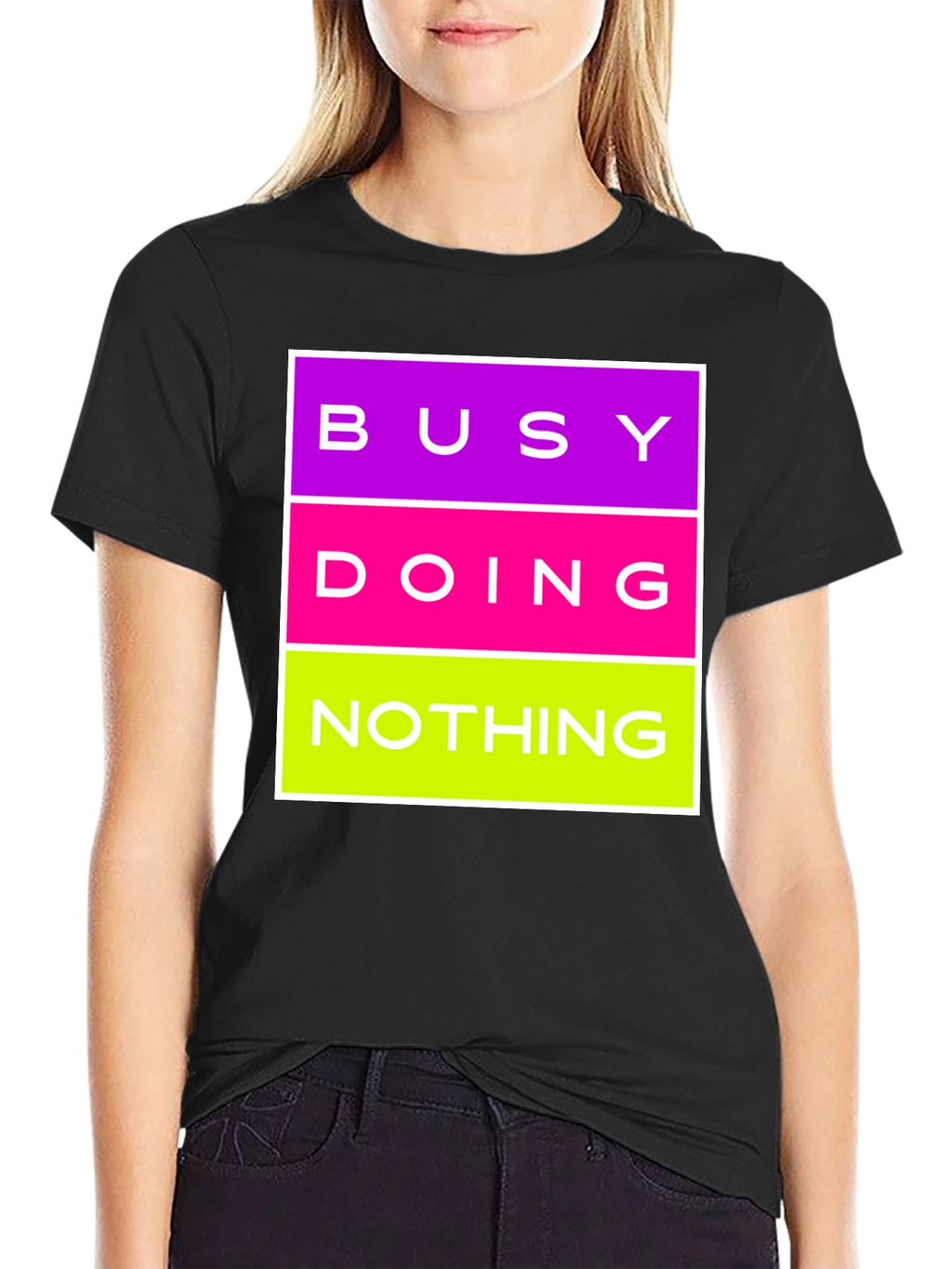 Busy Doing Nothing Graphic Tee - Black