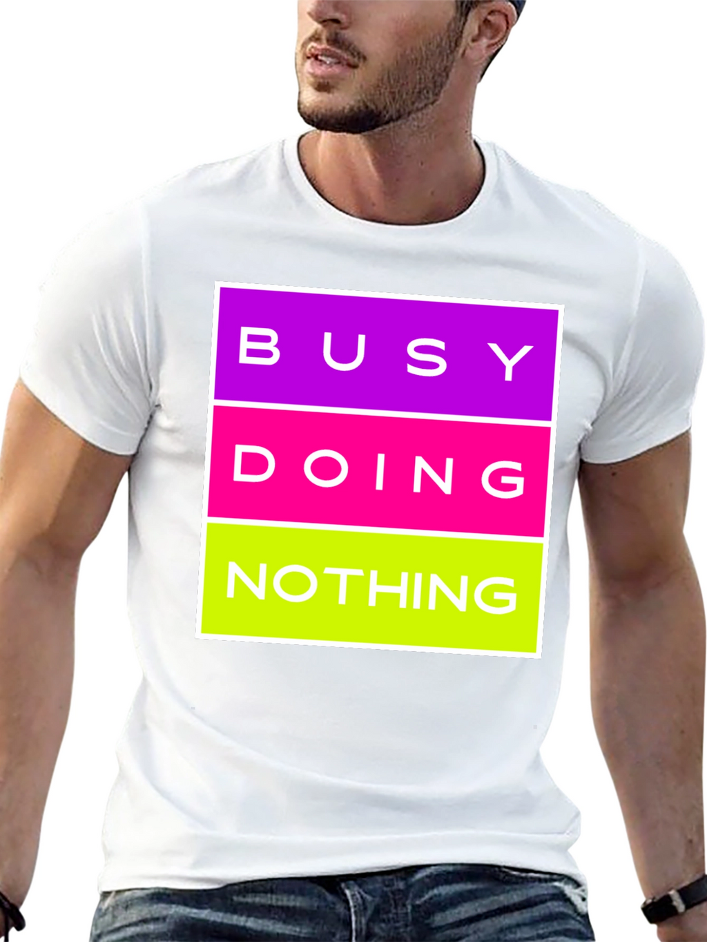 Busy Doing Nothing Graphic Tee - Black