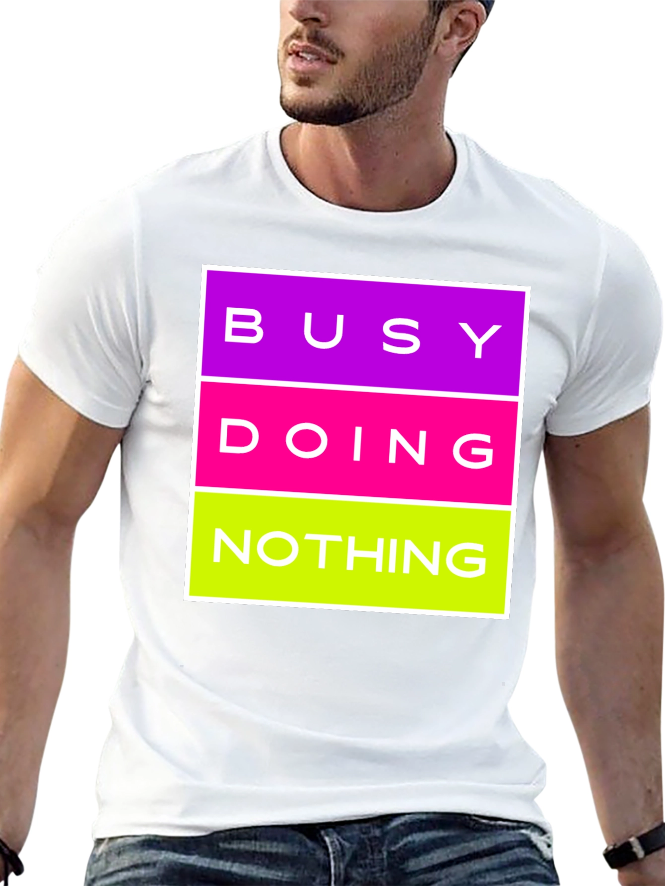 Busy Doing Nothing Graphic Tee - Black