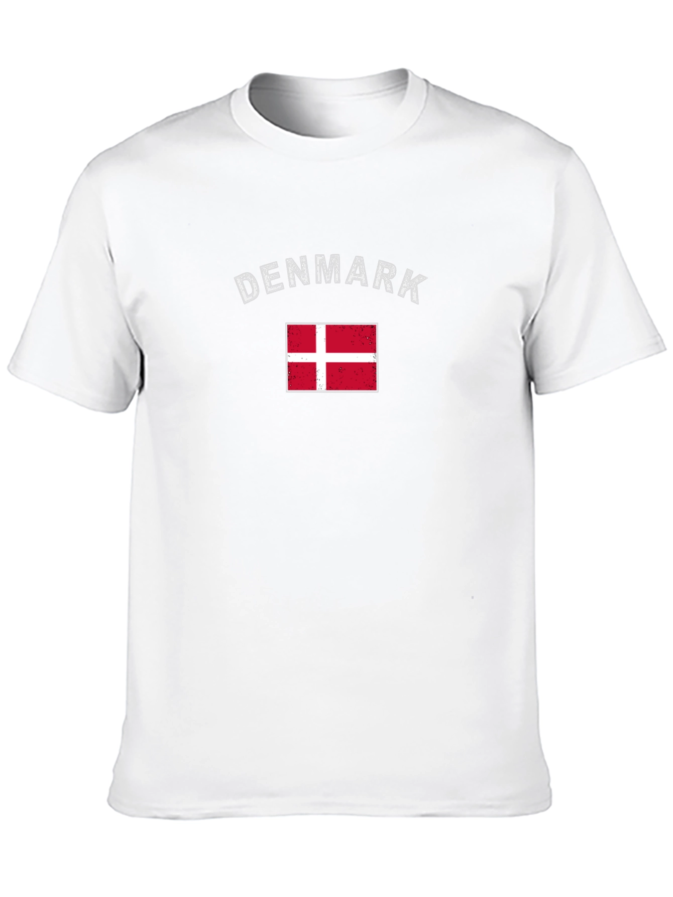 Denmark Flag Graphic T-Shirt - Distressed Design
