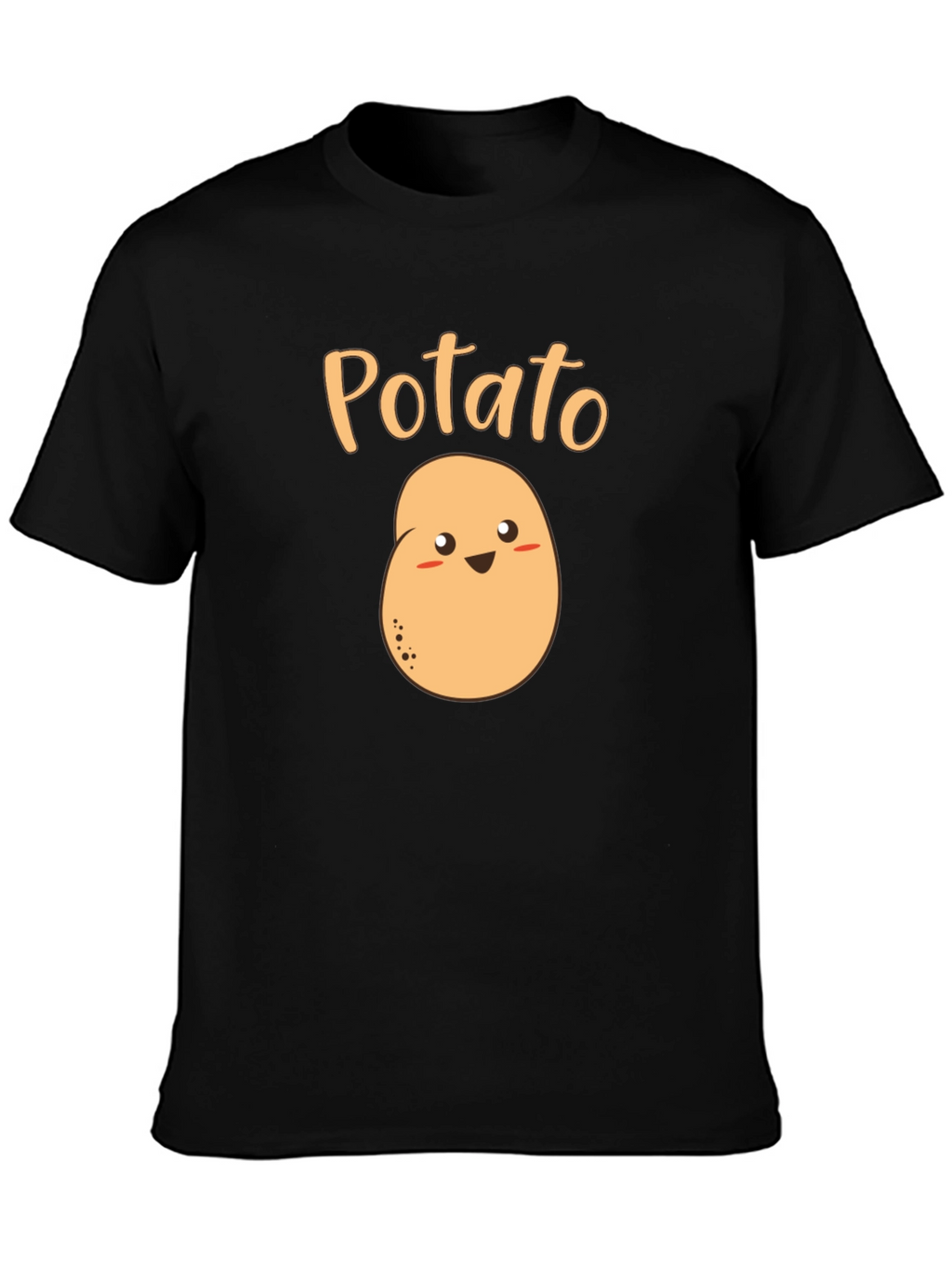 Cute Potato Graphic T-Shirt - Black