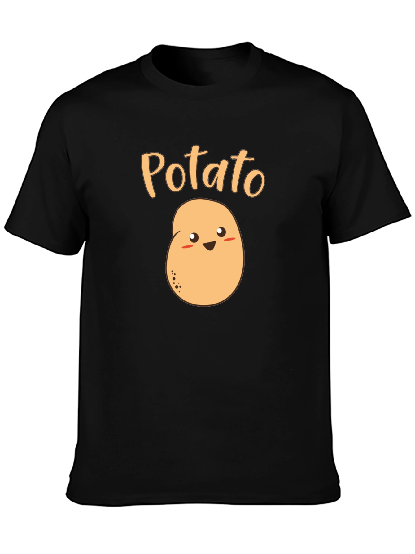 Cute Potato Graphic T-Shirt - Black