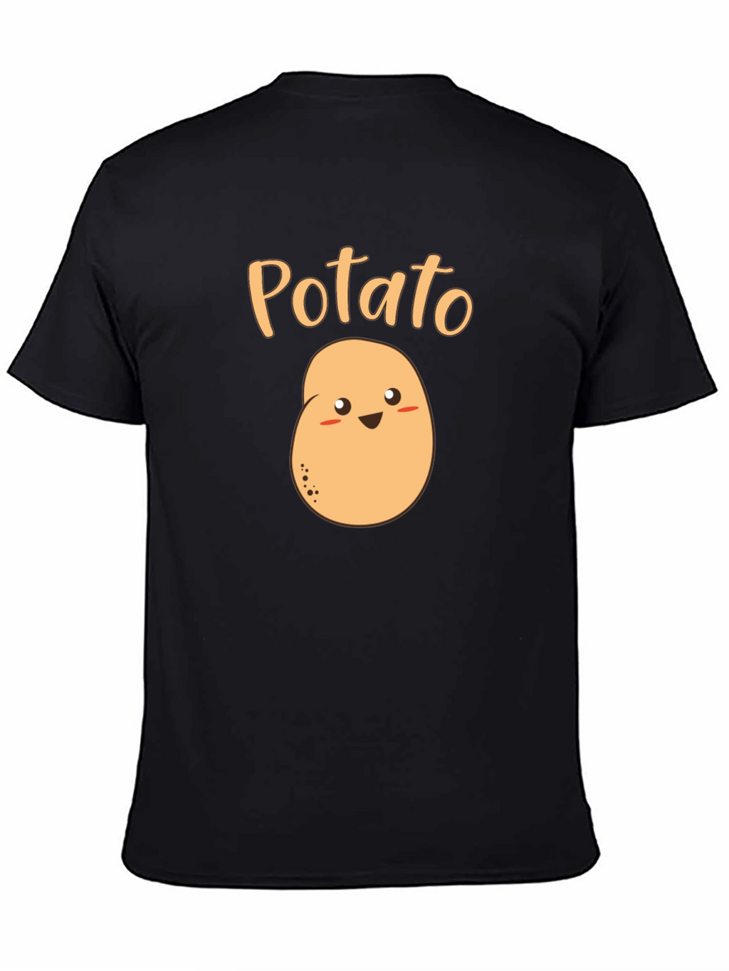 Cute Potato Graphic T-Shirt - Black