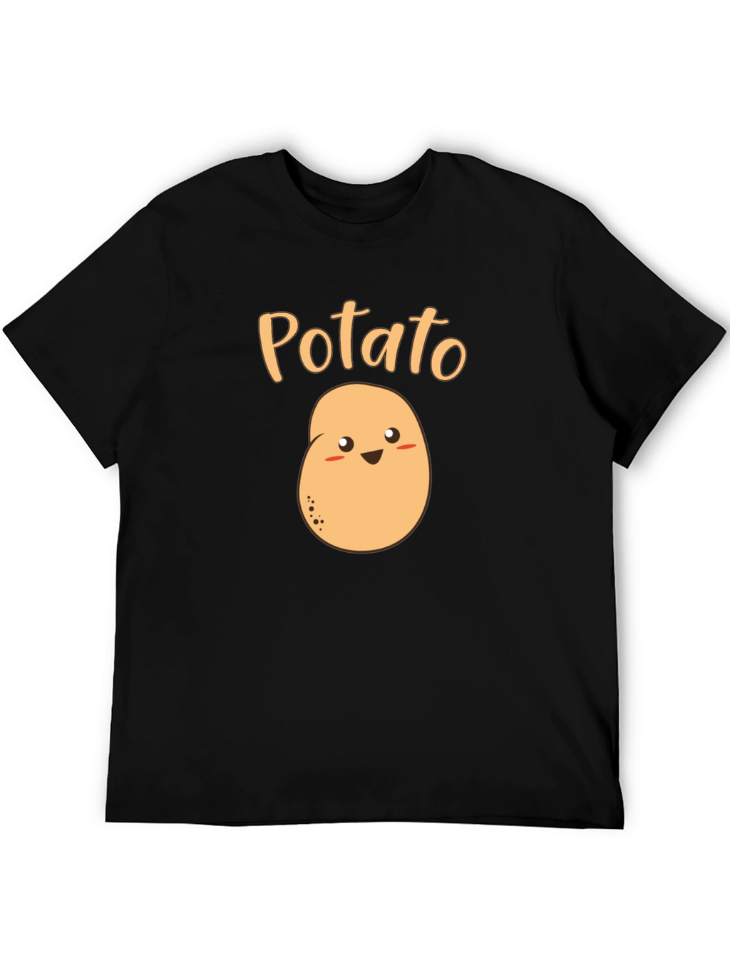 Cute Potato Graphic T-Shirt - Black