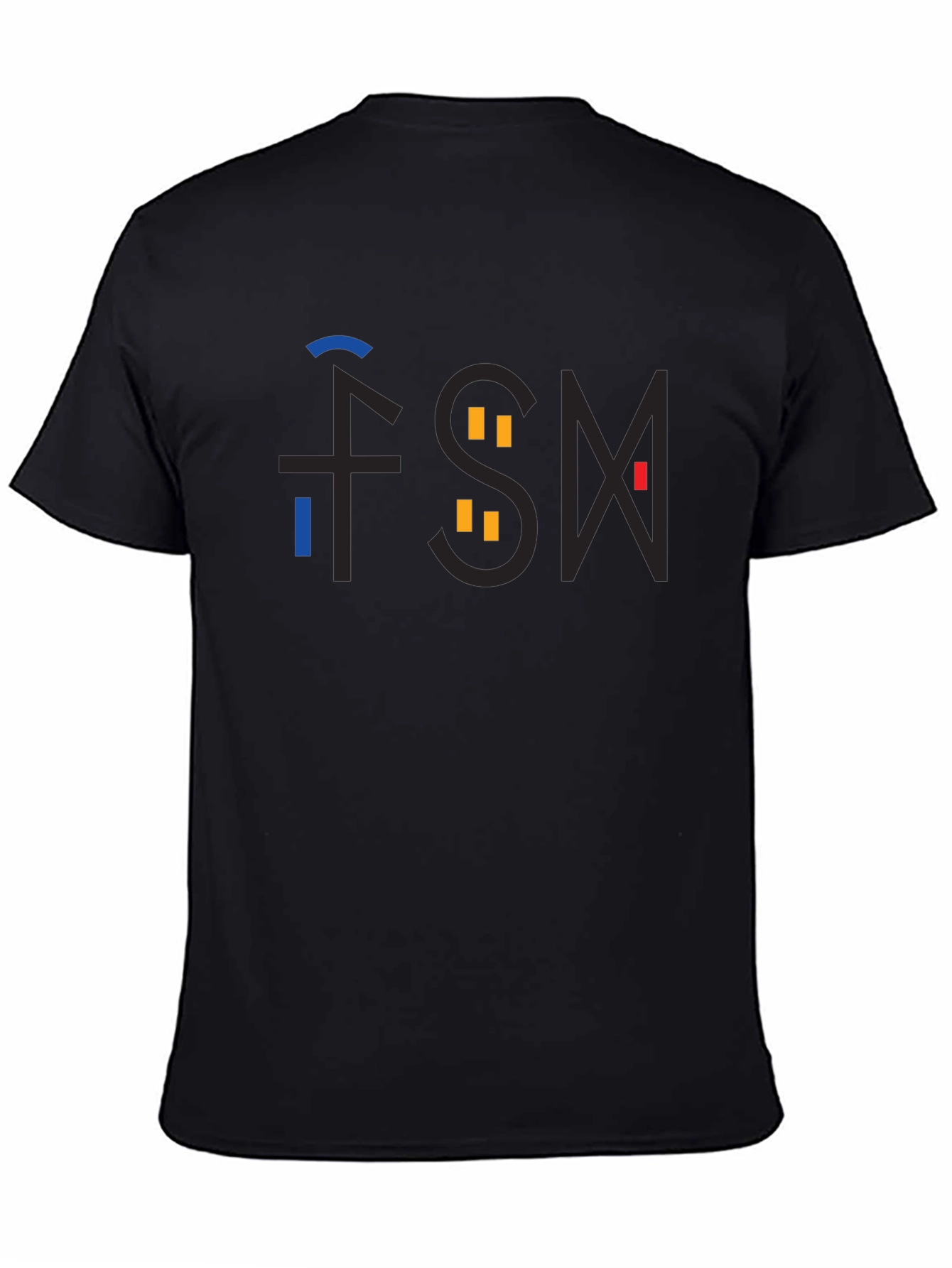 Abstract FSM Graphic Black T-Shirt
