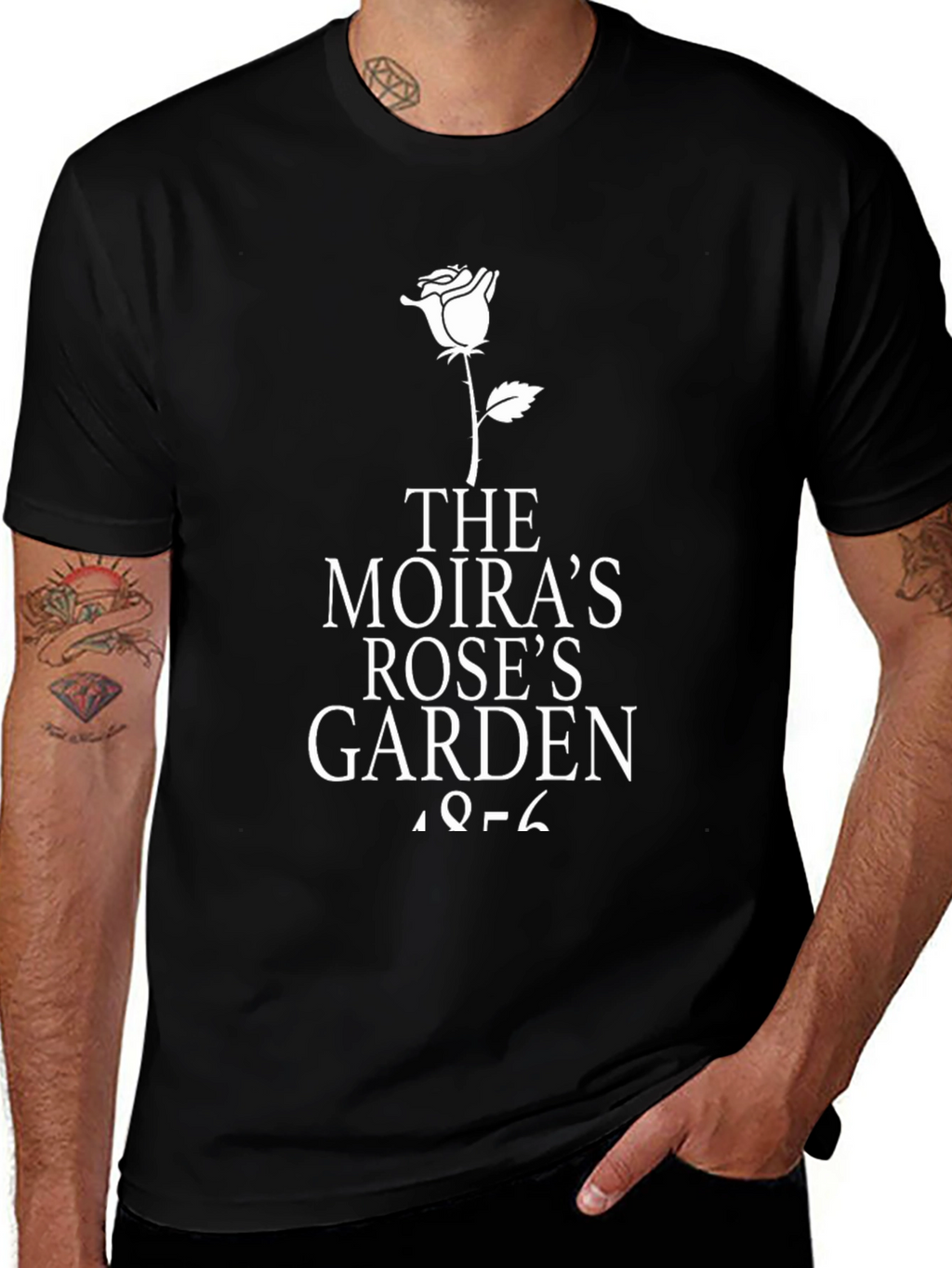Moiras Rose Garden Black T-Shirt