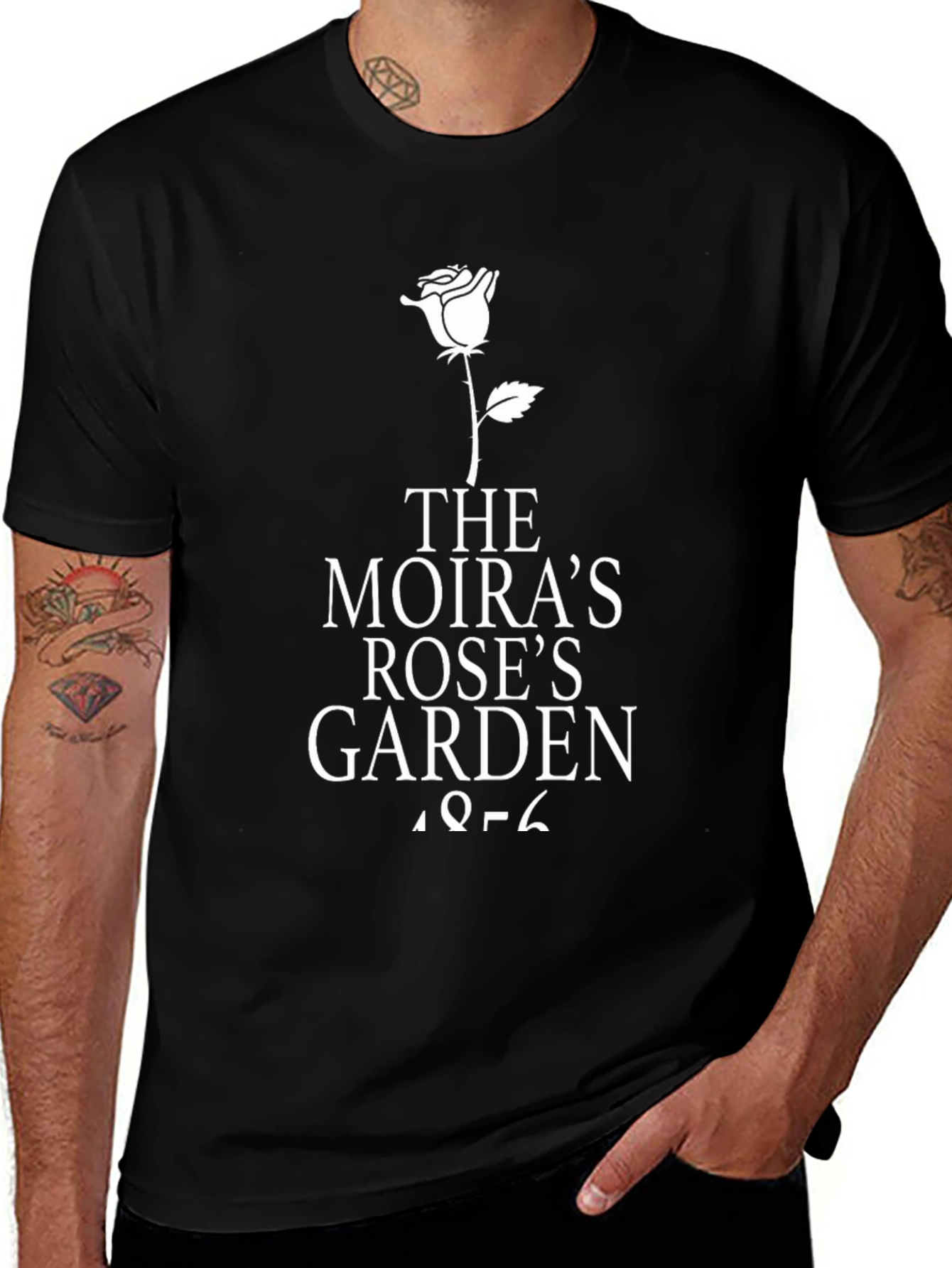 Moiras Rose Garden Black T-Shirt