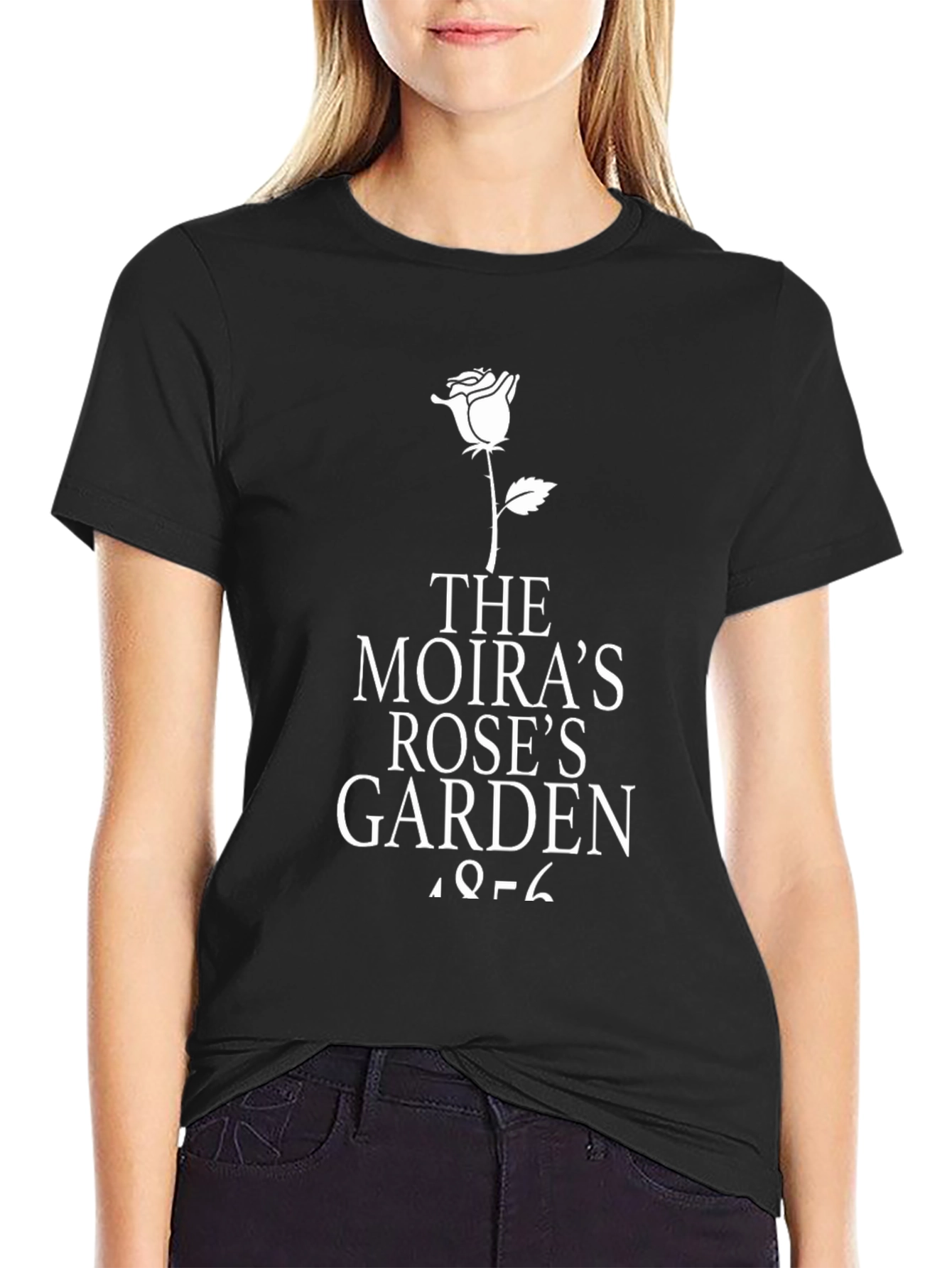 Moiras Rose Garden Black T-Shirt