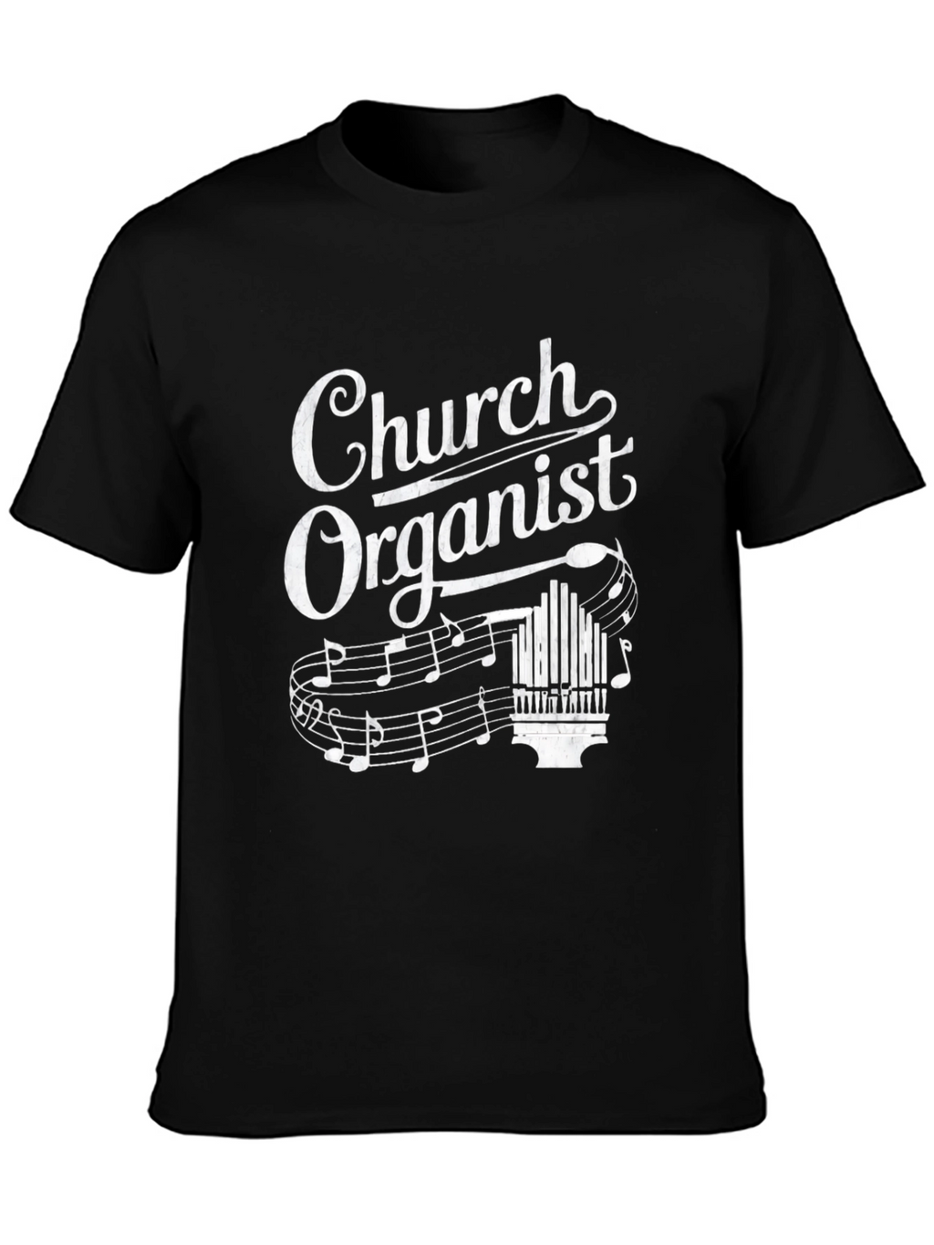 Church Organist T-Shirt - Music Notes Design