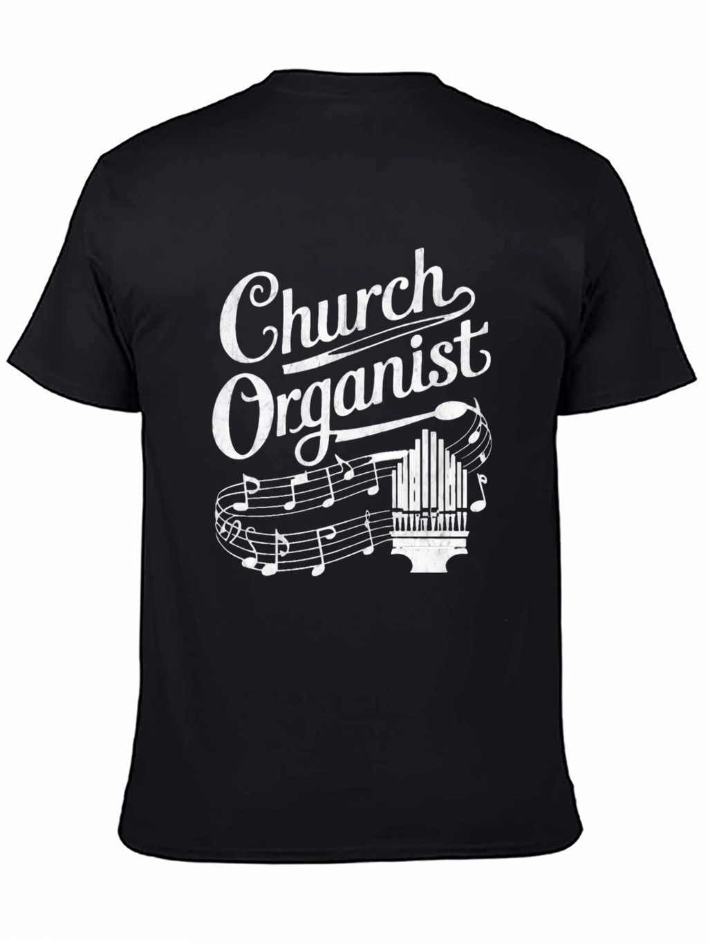 Church Organist T-Shirt - Music Notes Design
