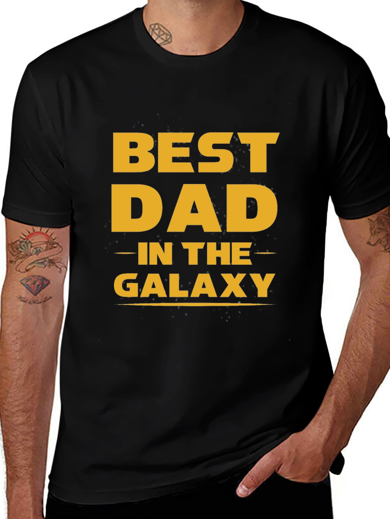 Best Dad in the Galaxy Black T-Shirt