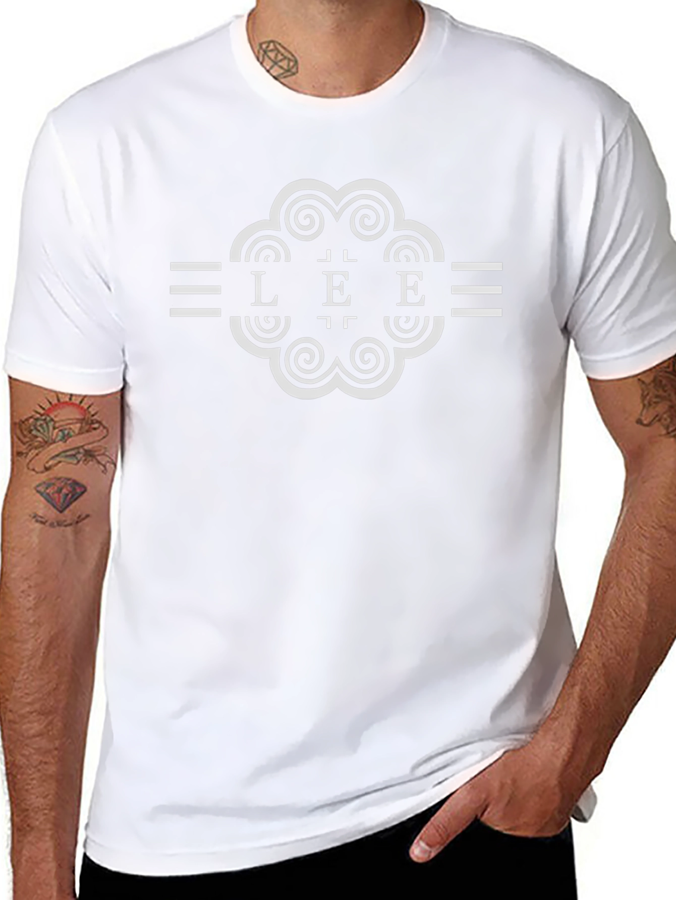 LEE T-Shirt Black Cotton Graphic Print Short Sleeve