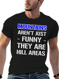 Funny Mountains Hill Areas Black T-Shirt