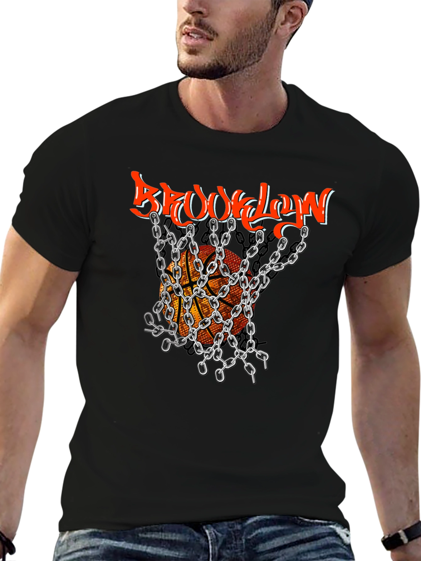 Brooklyn Basketball Graphic Tee - Stylish Mens T-Shirt