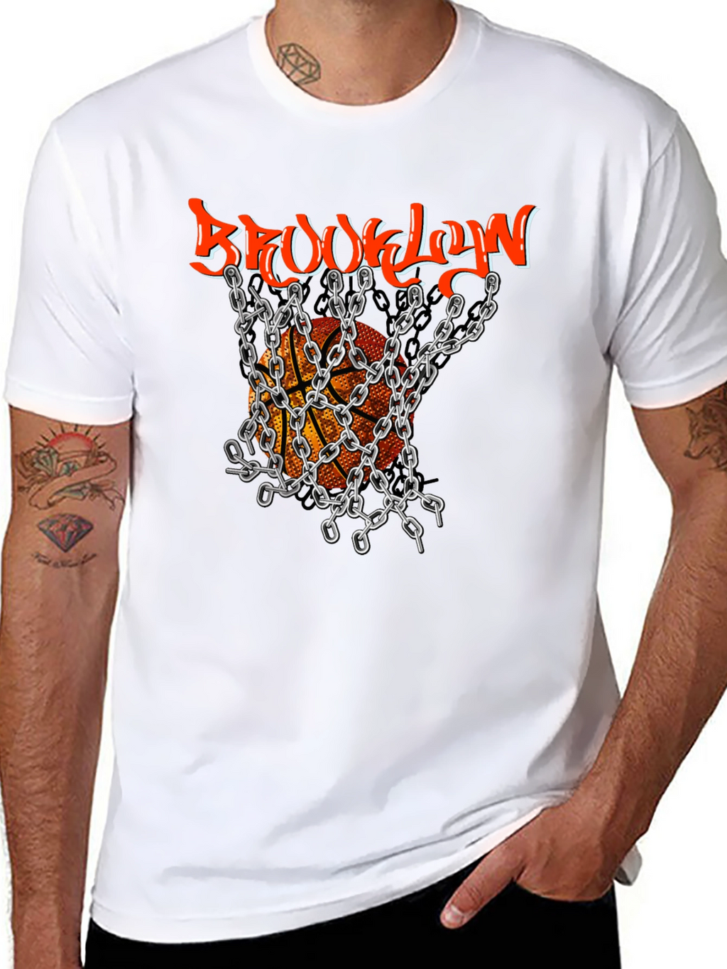 Brooklyn Basketball Graphic Tee - Stylish Mens T-Shirt