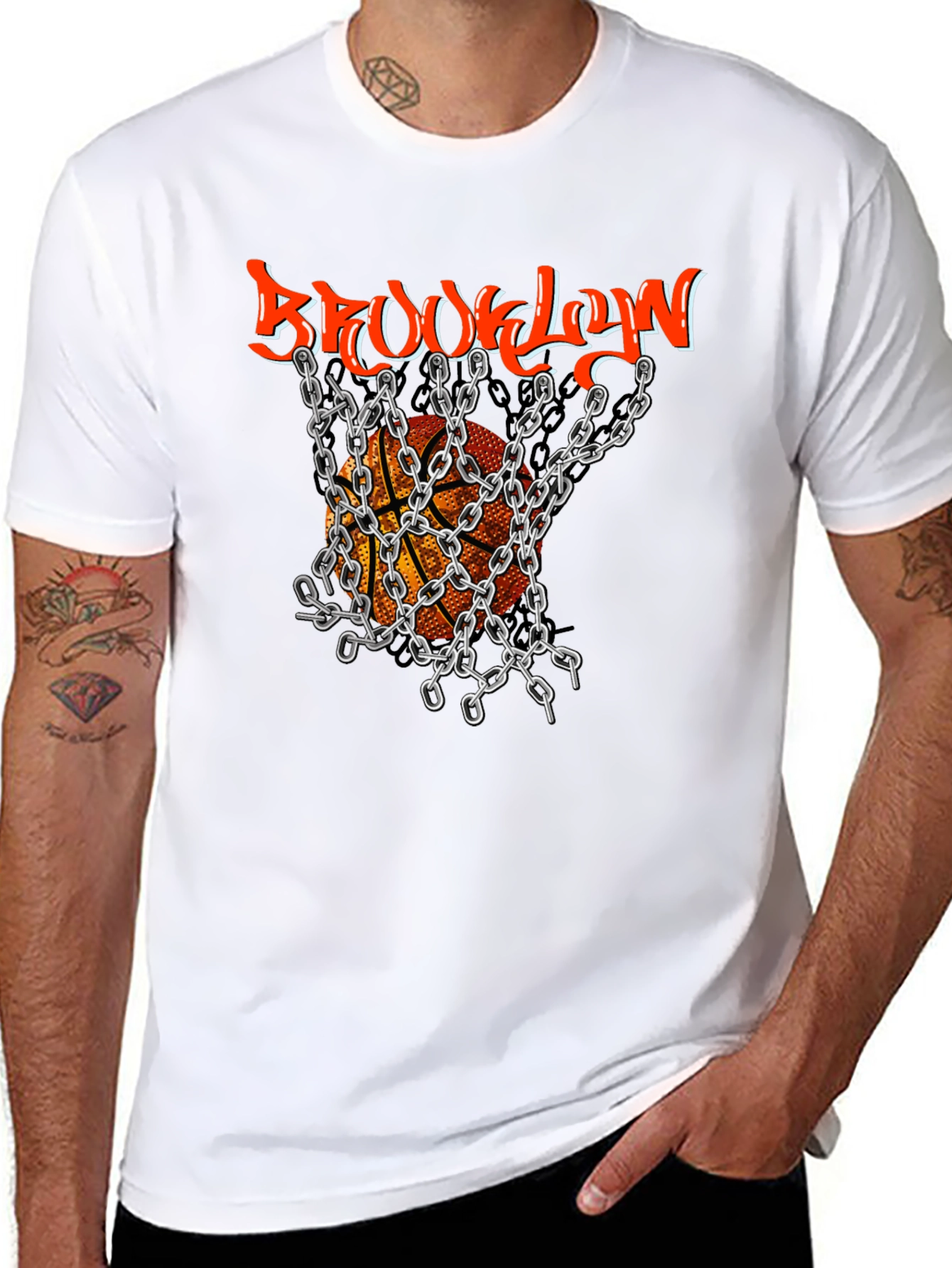 Brooklyn Basketball Graphic Tee - Stylish Mens T-Shirt