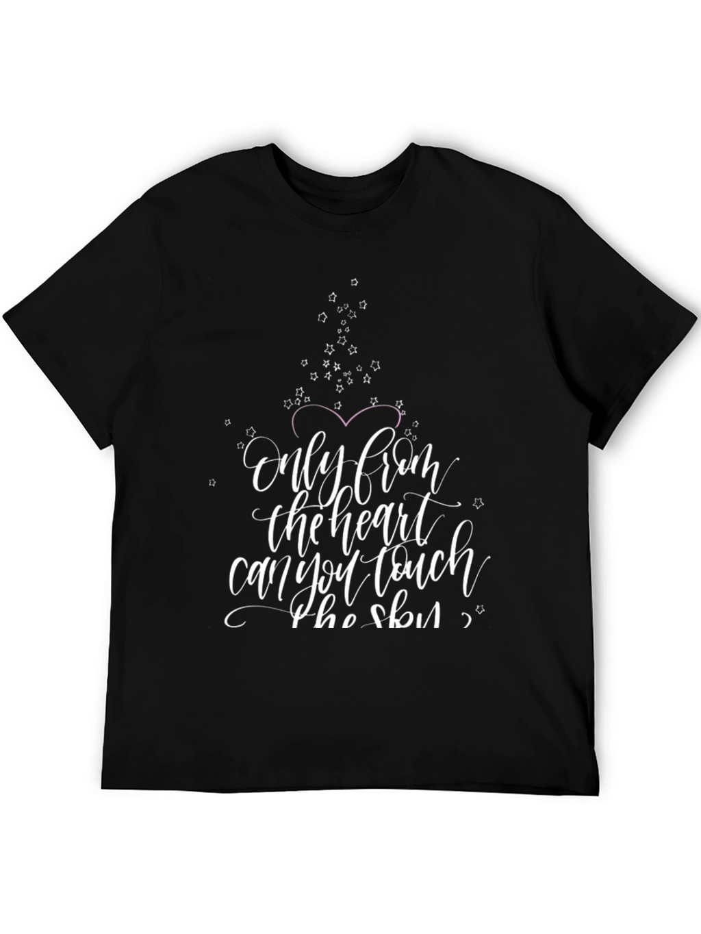 Heartfelt Words Graphic Tee - Black Cotton Blend