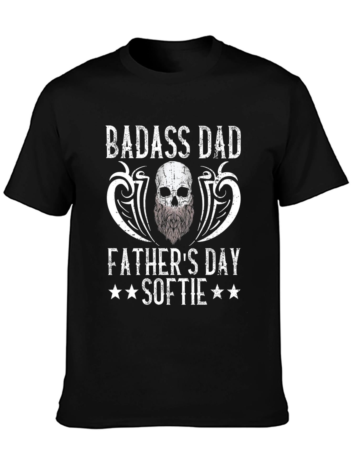 Badass Dad Fathers Day Softie Graphic T-Shirt