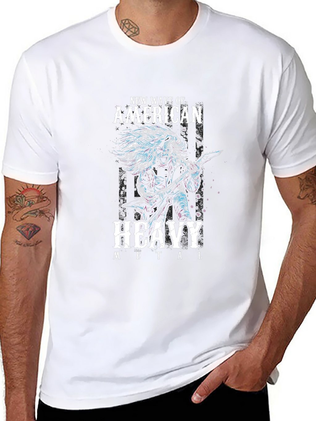 New Wave American Heavy Metal Graphic T-Shirt