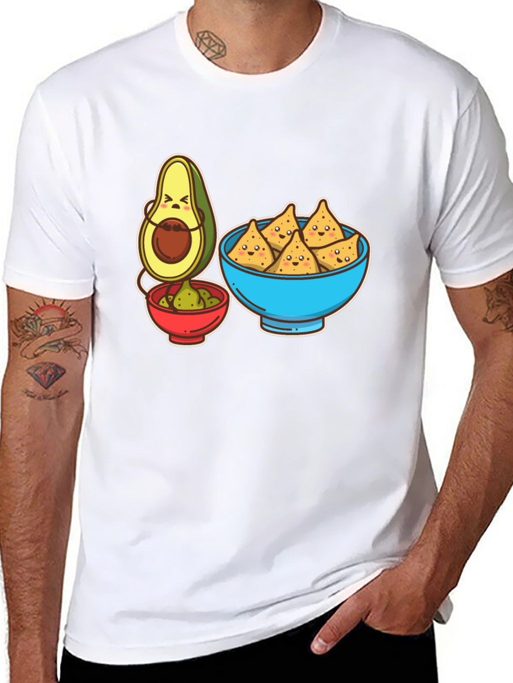 Avocado & Chips Graphic T-Shirt - Funny Foodie Tee