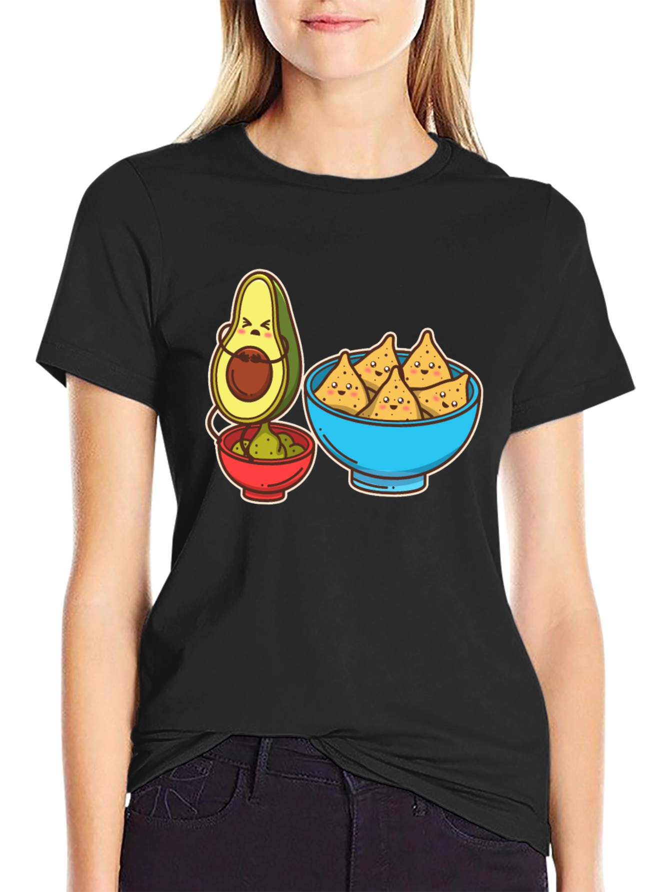 Avocado & Chips Graphic T-Shirt - Funny Foodie Tee