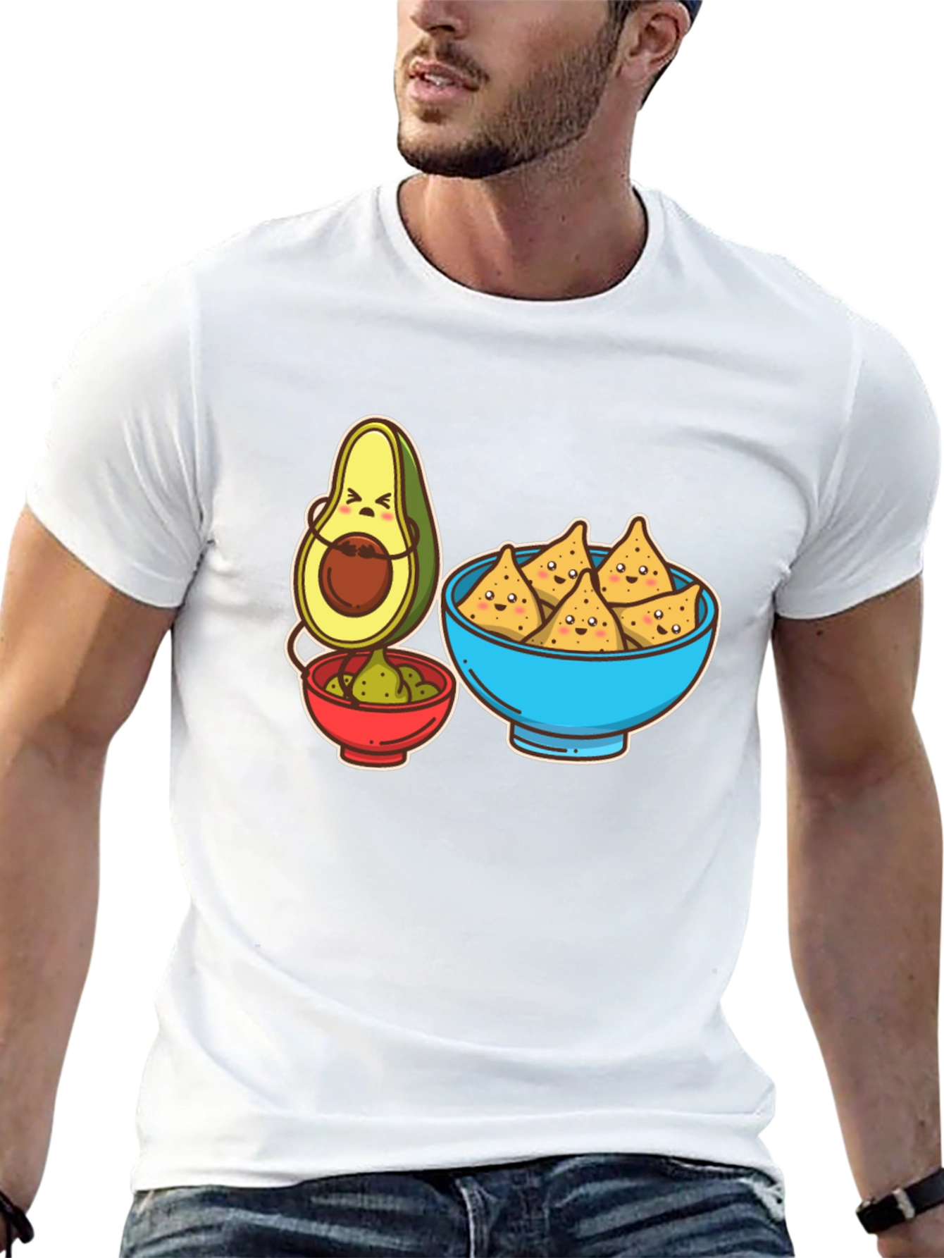 Avocado & Chips Graphic T-Shirt - Funny Foodie Tee
